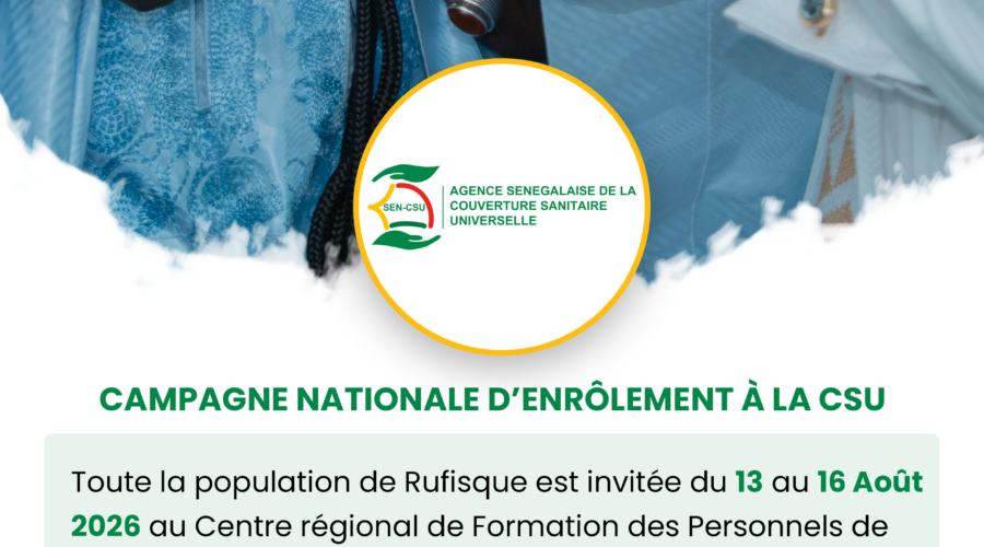SEN-CSU : lancement du second volet de la campagne nationale d’enrôlement à Rufisque du 13 au 16 août